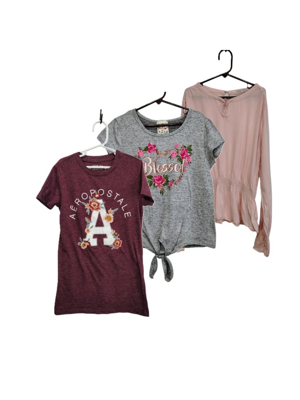 Girls Tops Lot of 3 Size 12-13 XS H&M Aeropostale Multicolor Short Long Sleeve